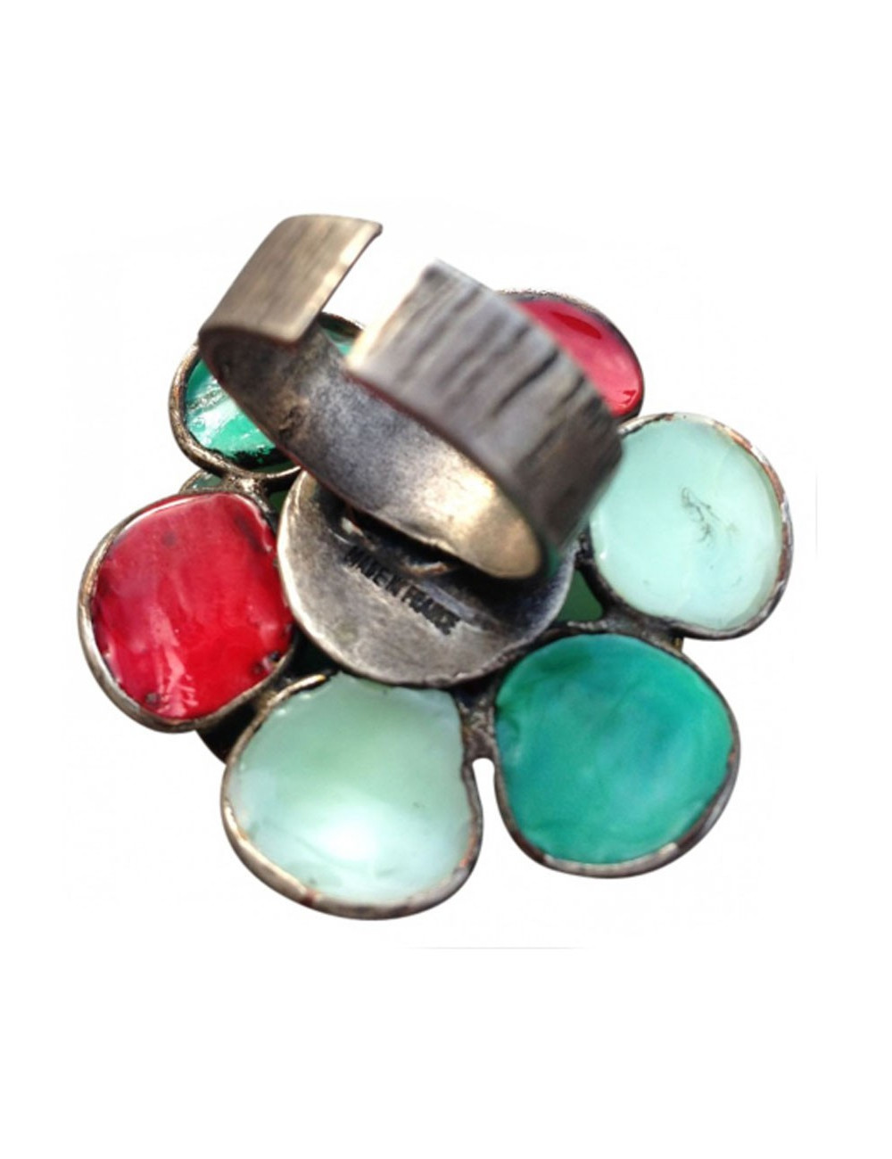 Bague fleur MARGUERITE DE VALOIS en pâte de verre