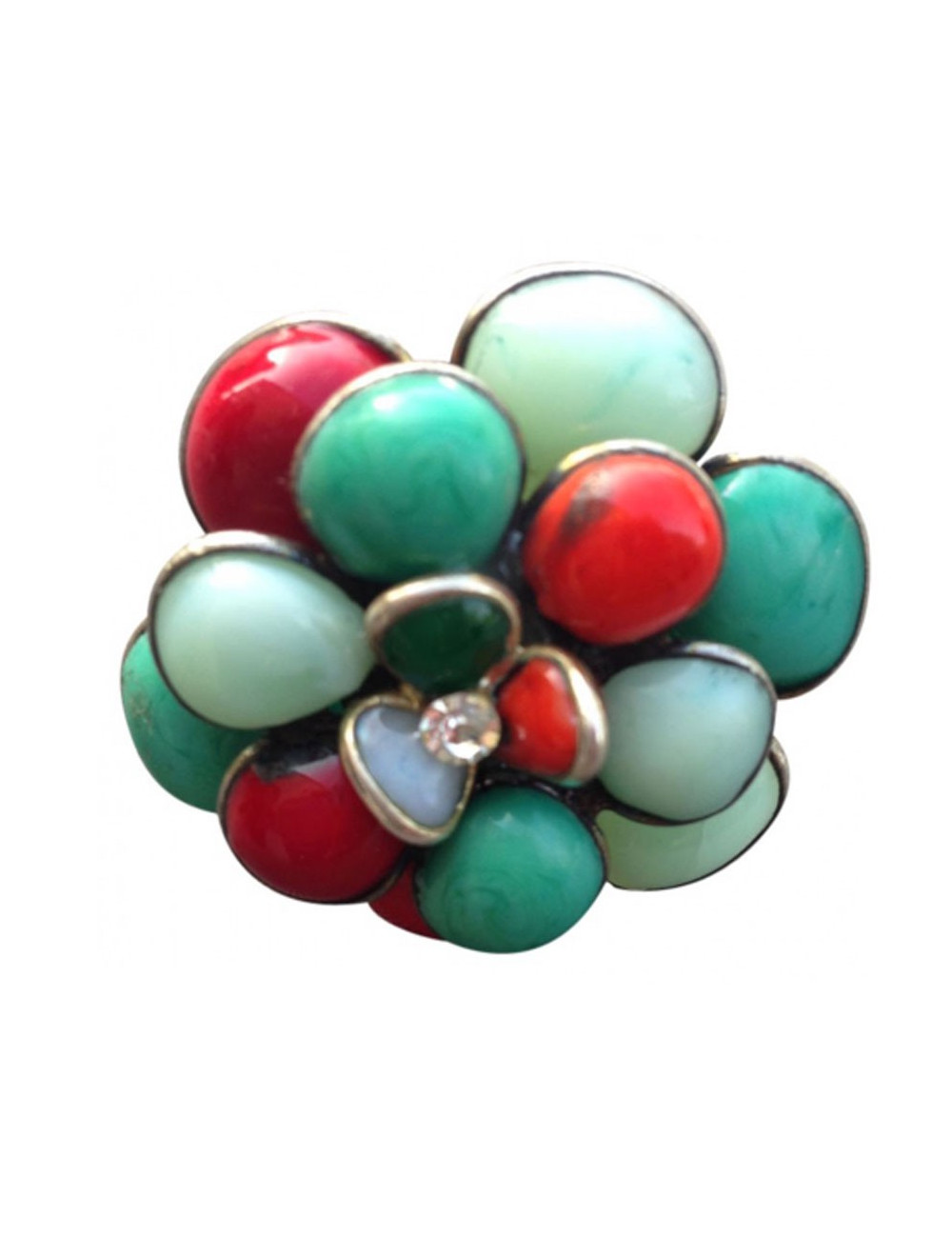 Bague fleur MARGUERITE DE VALOIS en pâte de verre