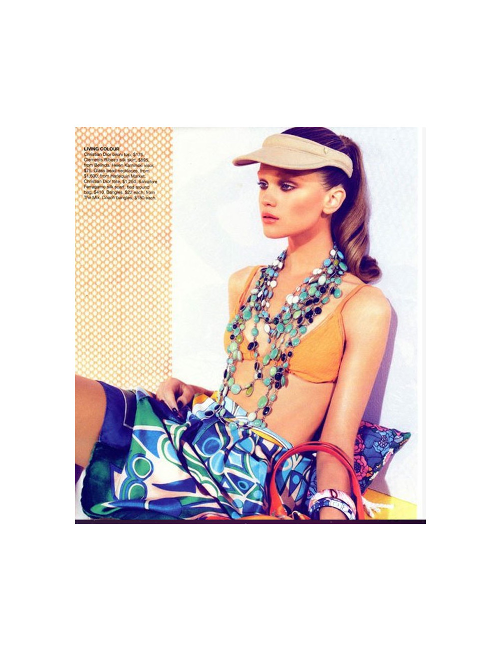 MARGUERITE DE VALOIS "Waterfalls" necklace in green and yellow gradient molten glass