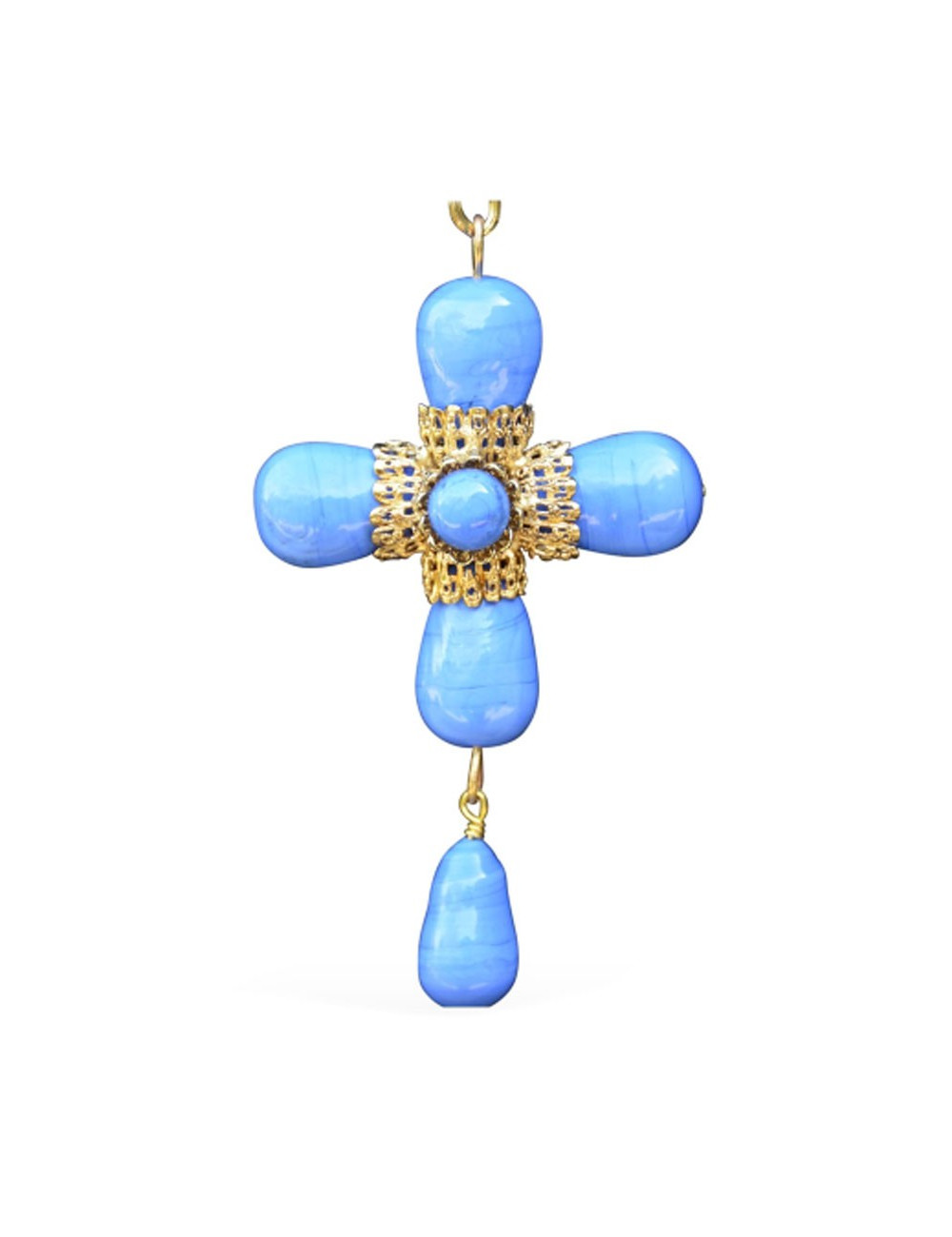 Collier Croix bleu MARGUERITE DE VALOIS