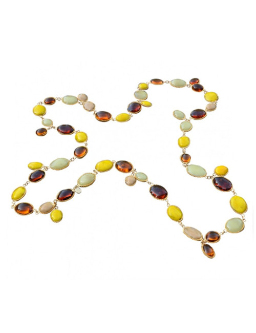 Sautoir cabochons MARGUERITE DE VALOIS en pâte de verre