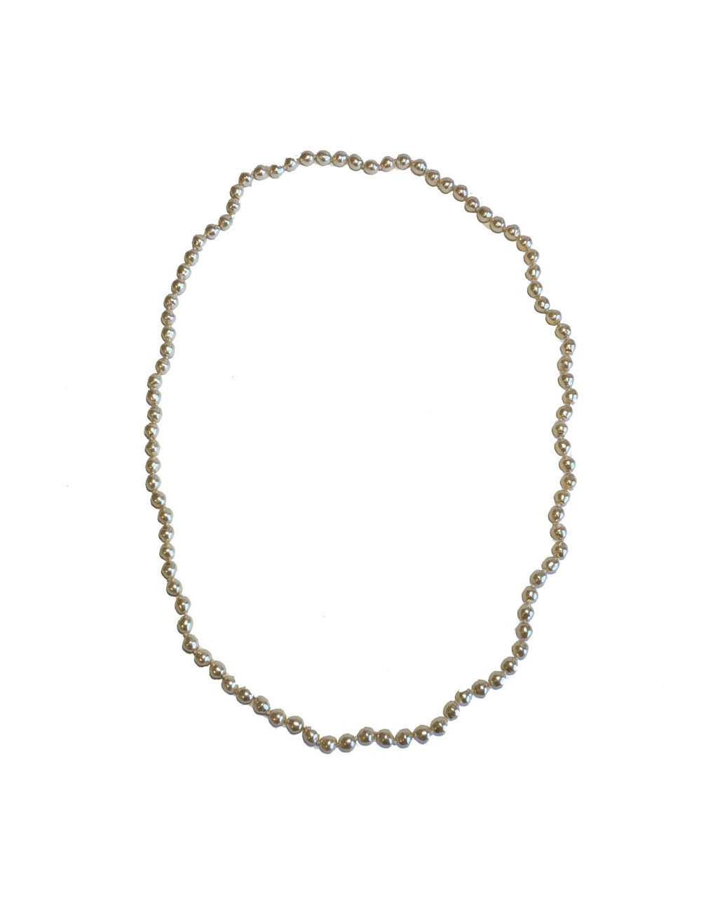 Sautoir MARGUERITE DE VALOIS en perles baroques en pâte de verre nacrée