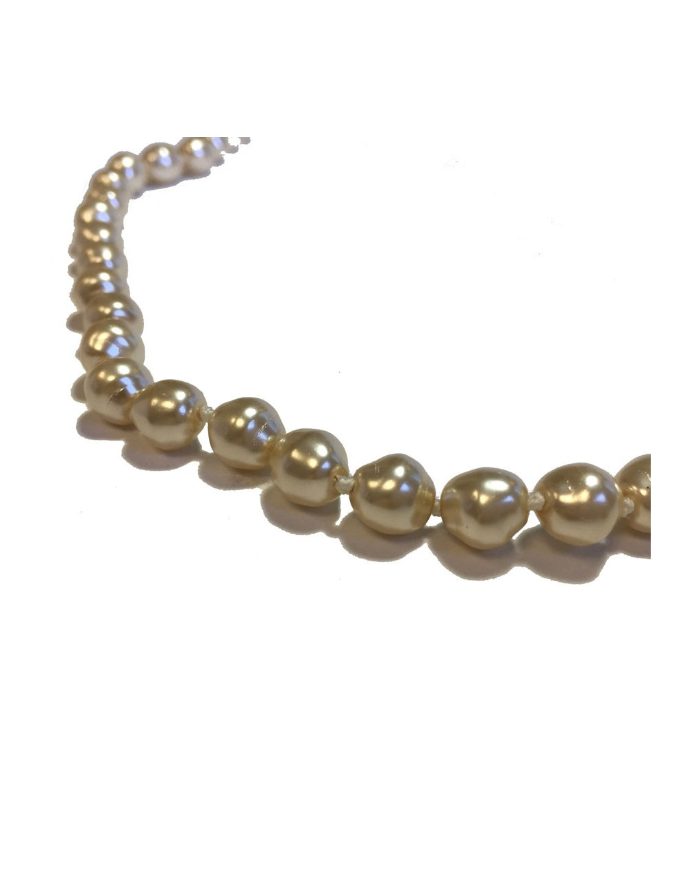 MARGUERITE DE VALOIS baroque mother-of-pearl molten glass beads long necklace