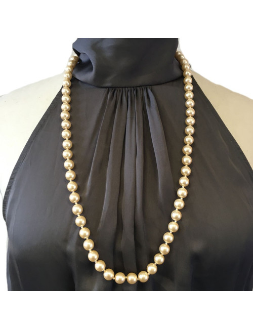 Collier MARGUERITE DE VALOIS perles nacrées en pâte de verre