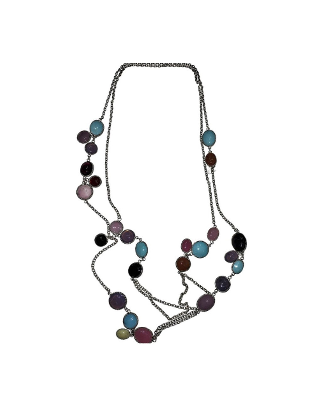 sautoir MARGUERITE de VALOIS cabochons pâte de verre