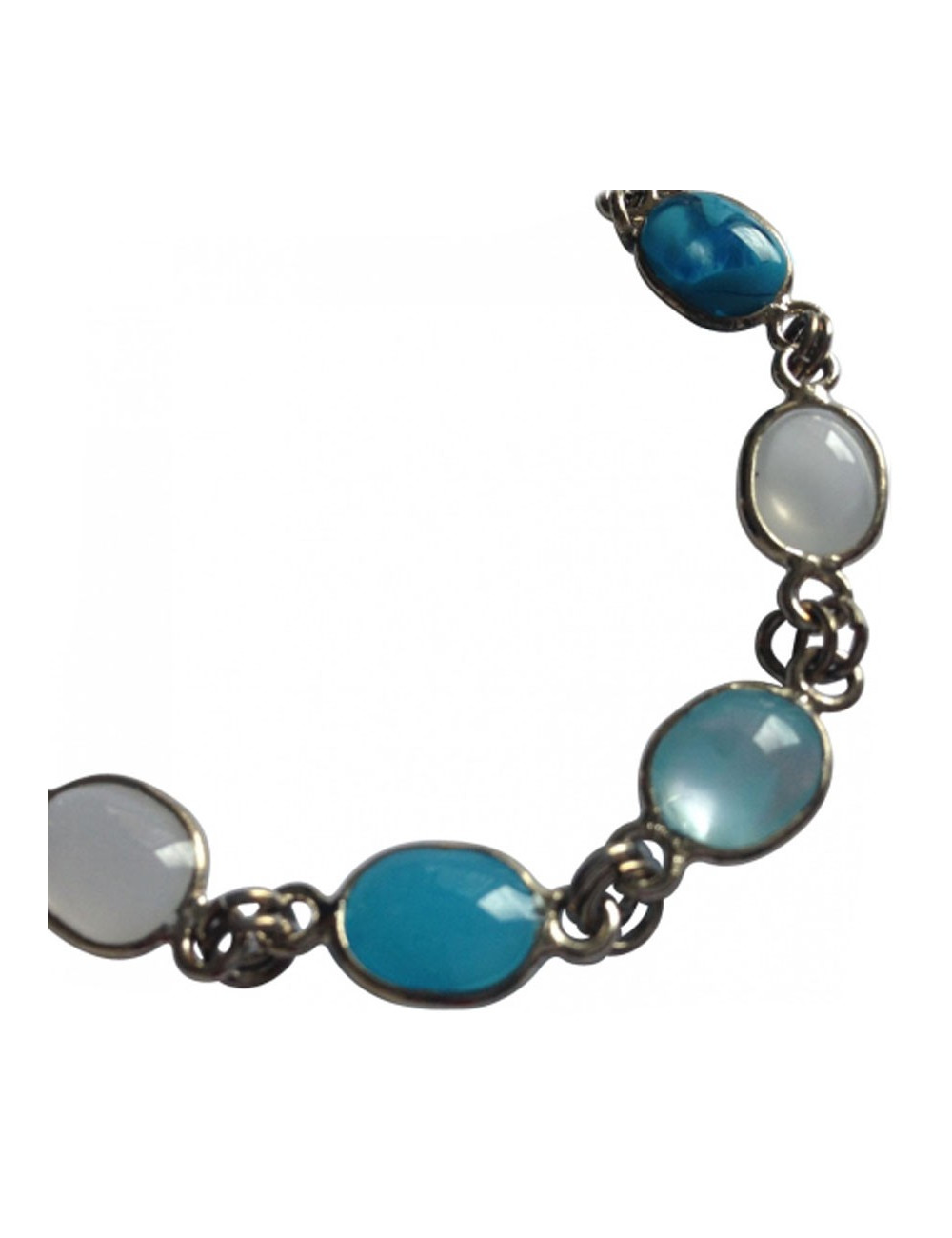 Bracelet pâte de verre dégradé bleu MARGUERITE DE VALOIS