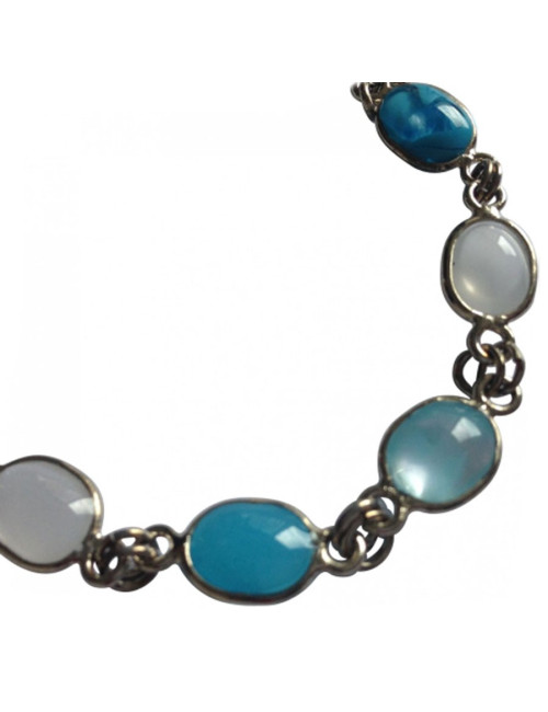Bracelet pâte de verre dégradé bleu MARGUERITE DE VALOIS