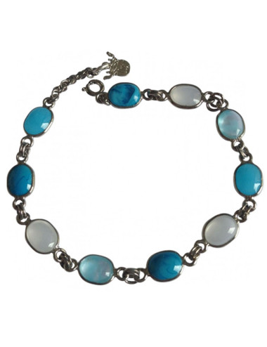 MARGUERITE DE VALOIS molten glass blue gradient bracelet