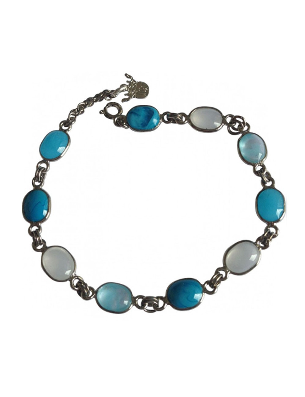 Bracelet pâte de verre dégradé bleu MARGUERITE DE VALOIS