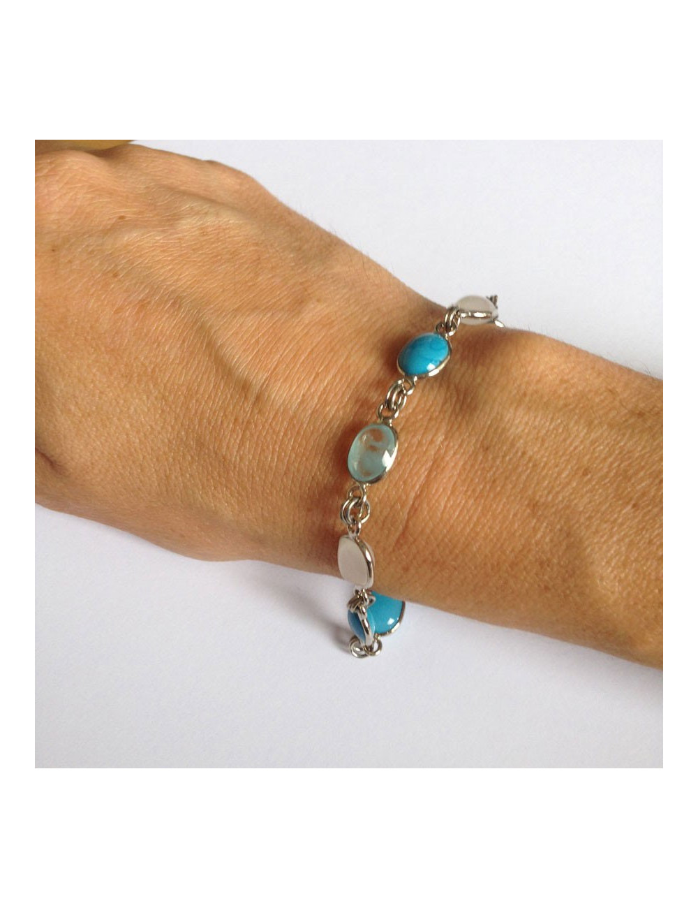 MARGUERITE DE VALOIS molten glass blue gradient bracelet