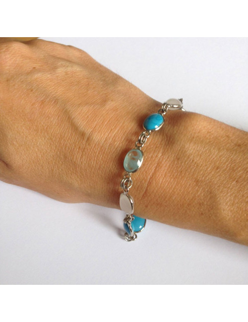 Bracelet pâte de verre dégradé bleu MARGUERITE DE VALOIS