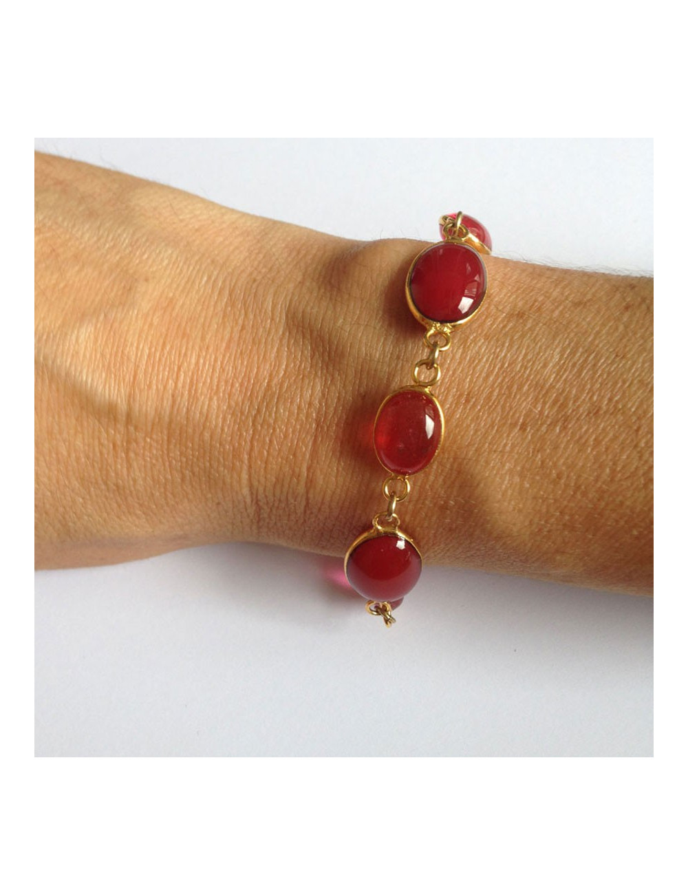 Bracelet cabochons rubis MARGUERITE DE VALOIS