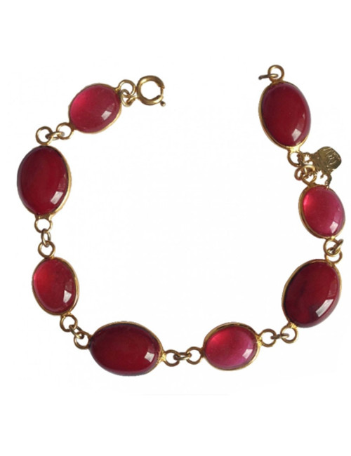 Bracelet cabochons rubis MARGUERITE DE VALOIS