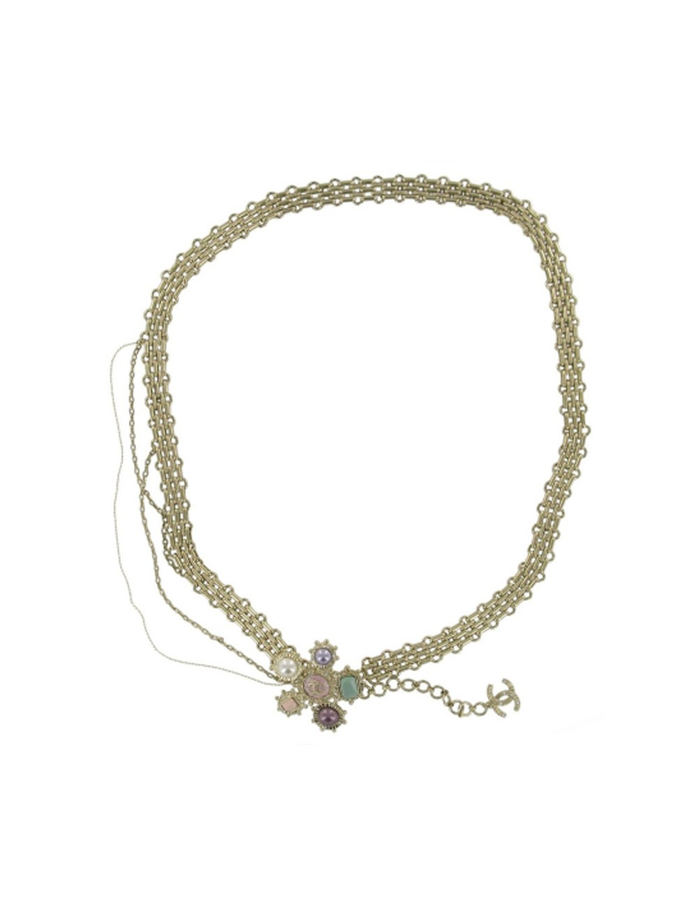 Ceinture bijou en métal or pâle CHANEL