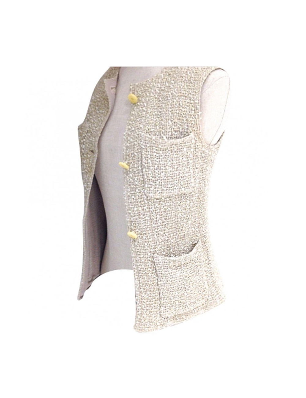 Veste CHANEL sans manches en tweed T 36
