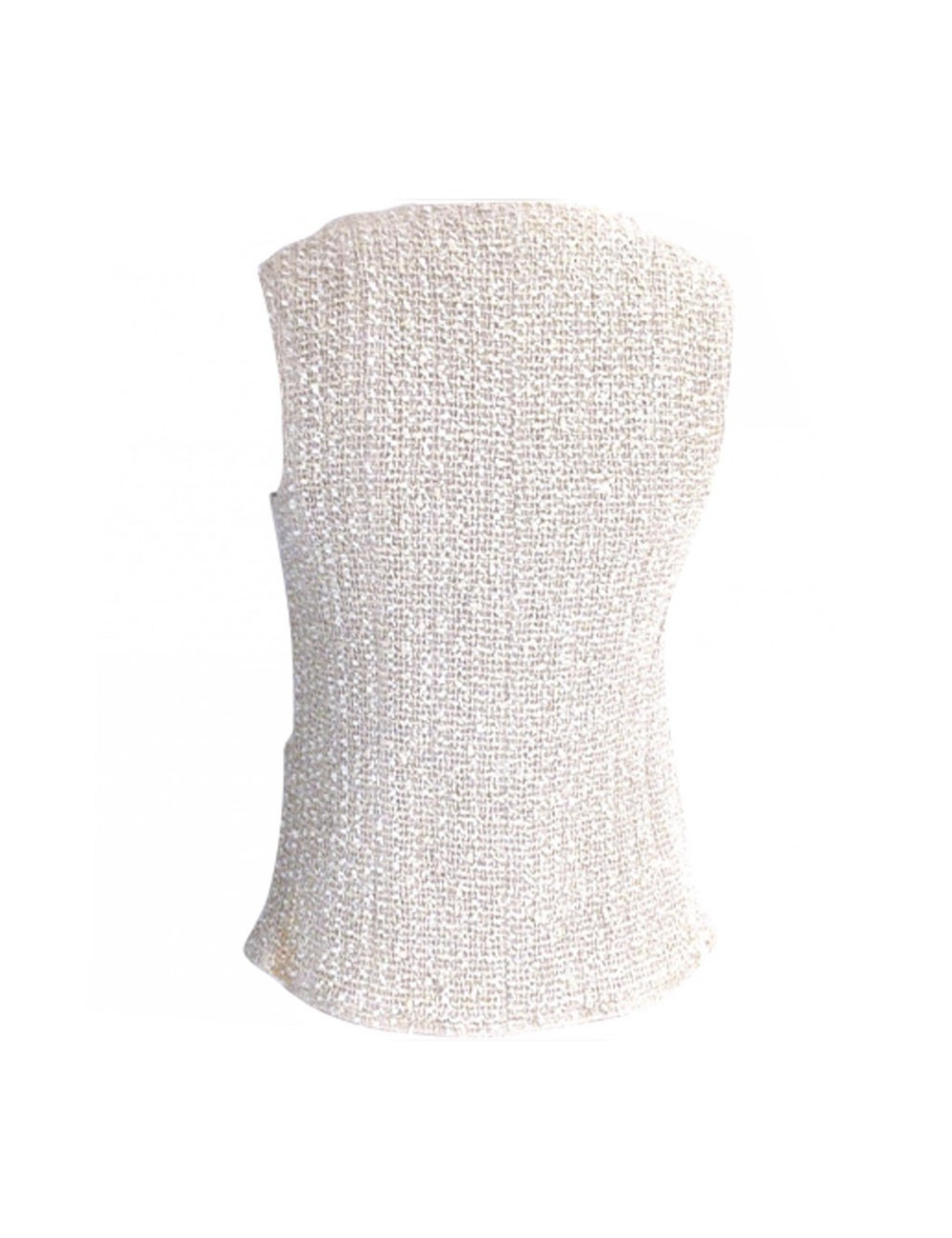 CHANEL jacket sleeveless tweed T 36