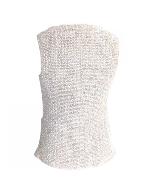 CHANEL jacket sleeveless tweed T 36