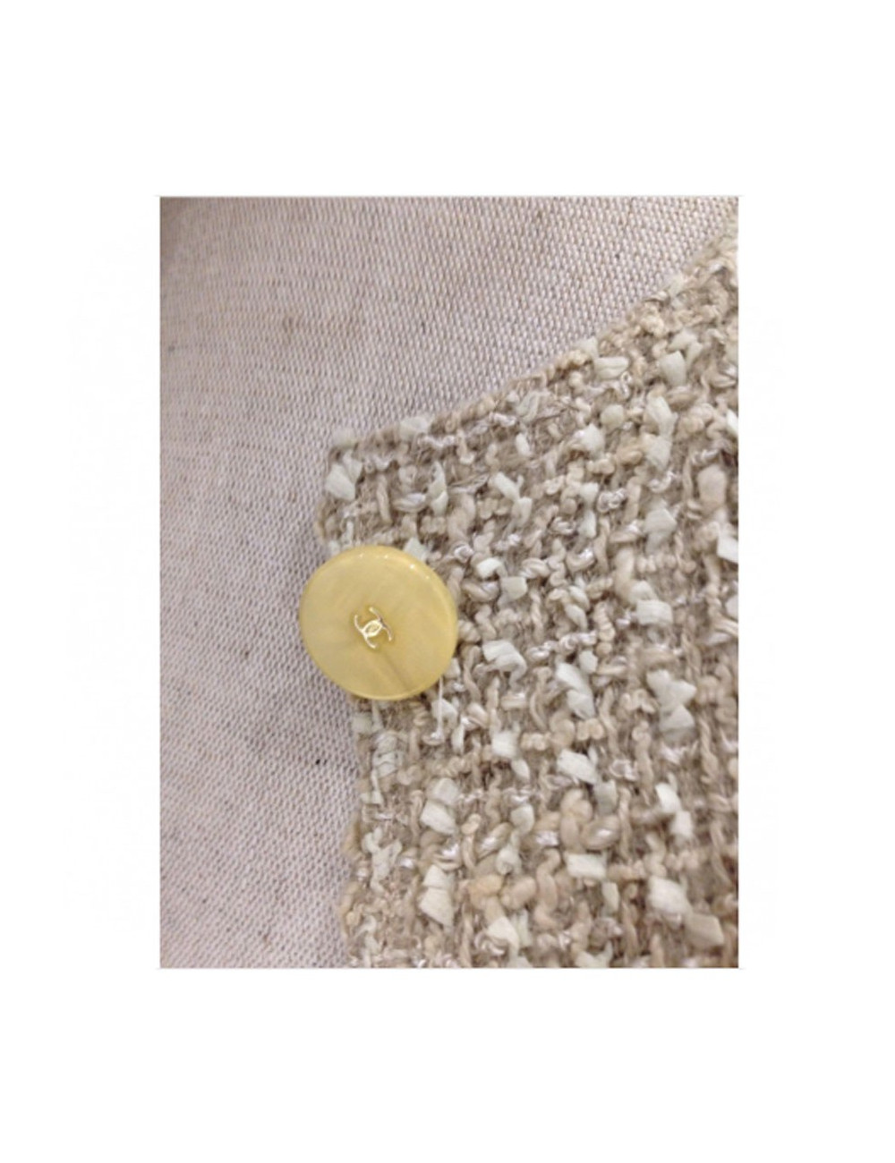 CHANEL jacket sleeveless tweed T 36