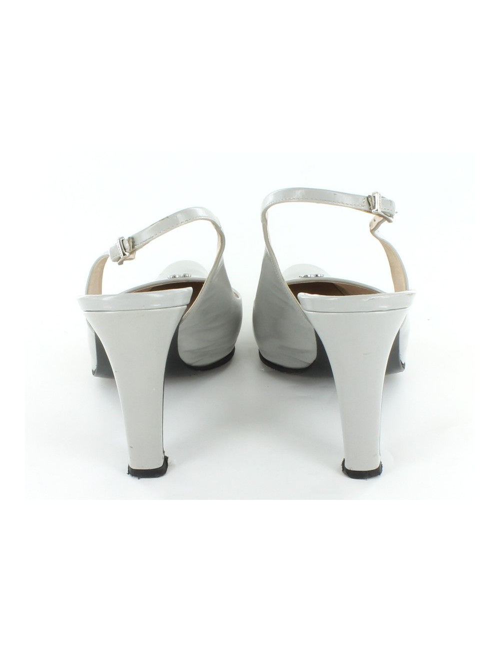 Escarpins CHANEL en cuir gris souris T 36,5 