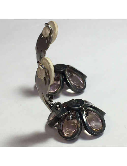 MARGUERITE DE VALOIS molten glass flower clip-on earrings