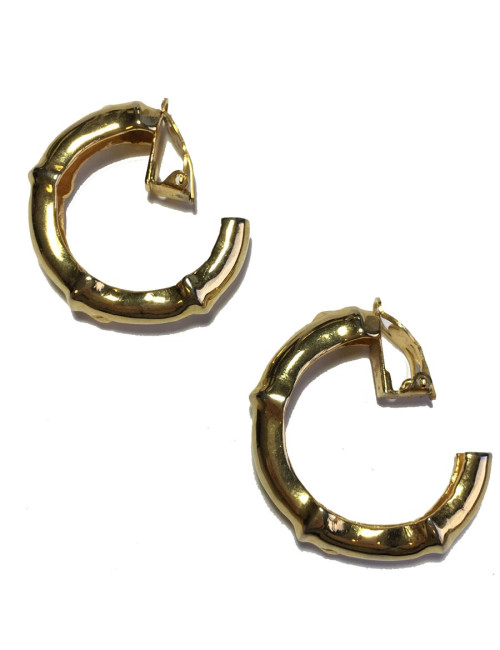 Boucles d'oreille clip HERMES Vintage créoles plaqué or