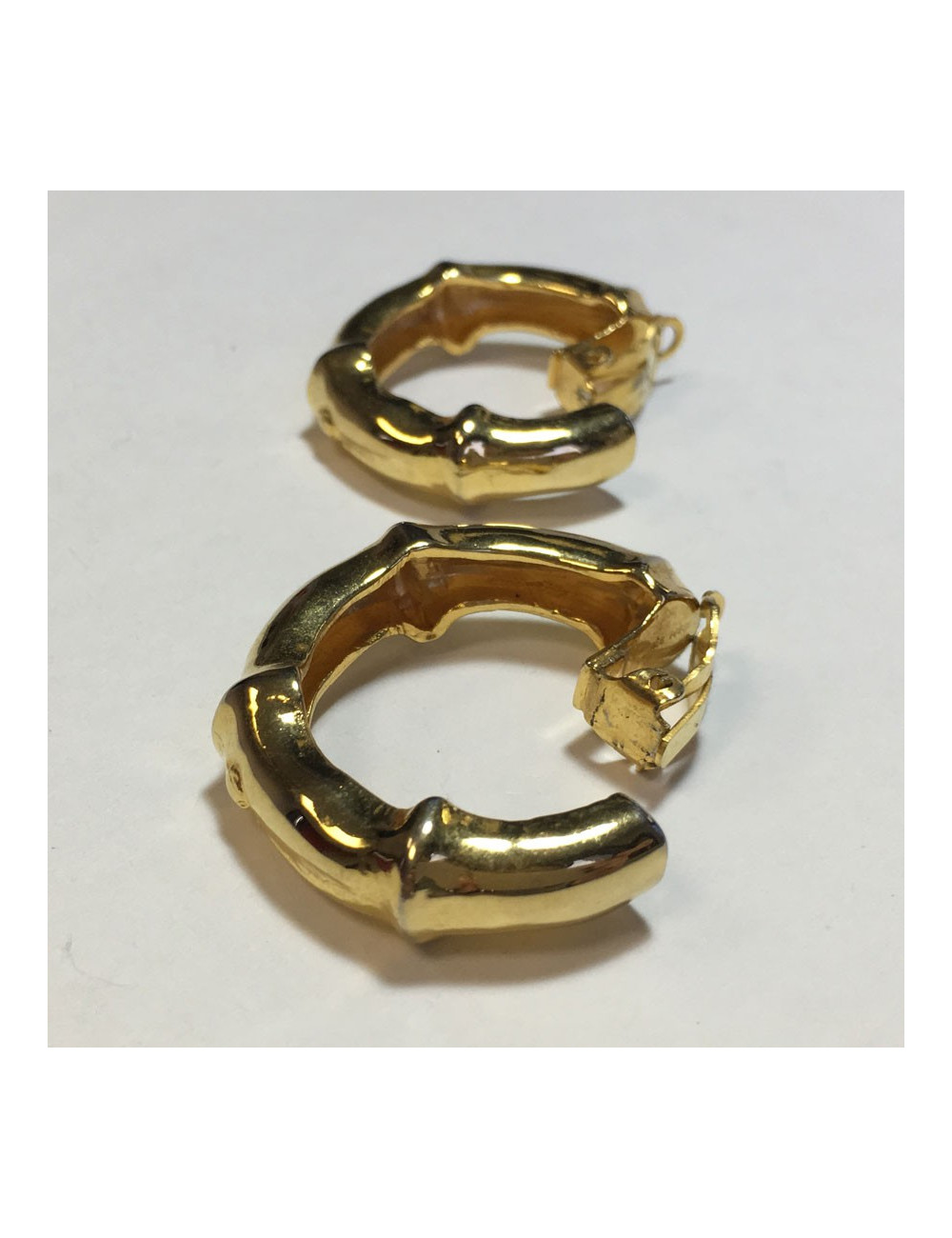 HERMES Vintage creoles clip-on earrings in gold plated metal