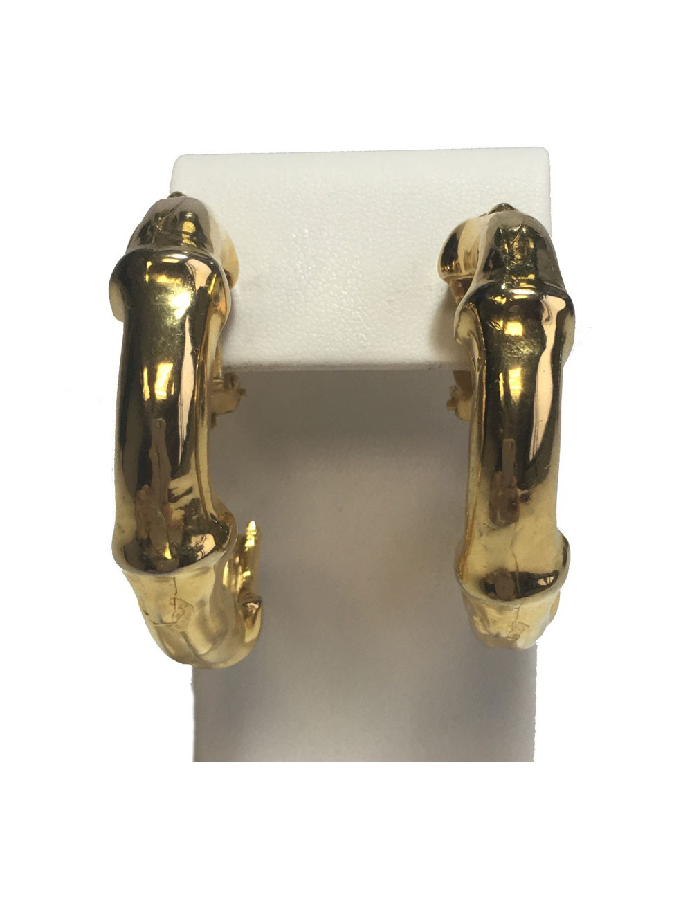 HERMES Vintage creoles clip-on earrings in gold plated metal