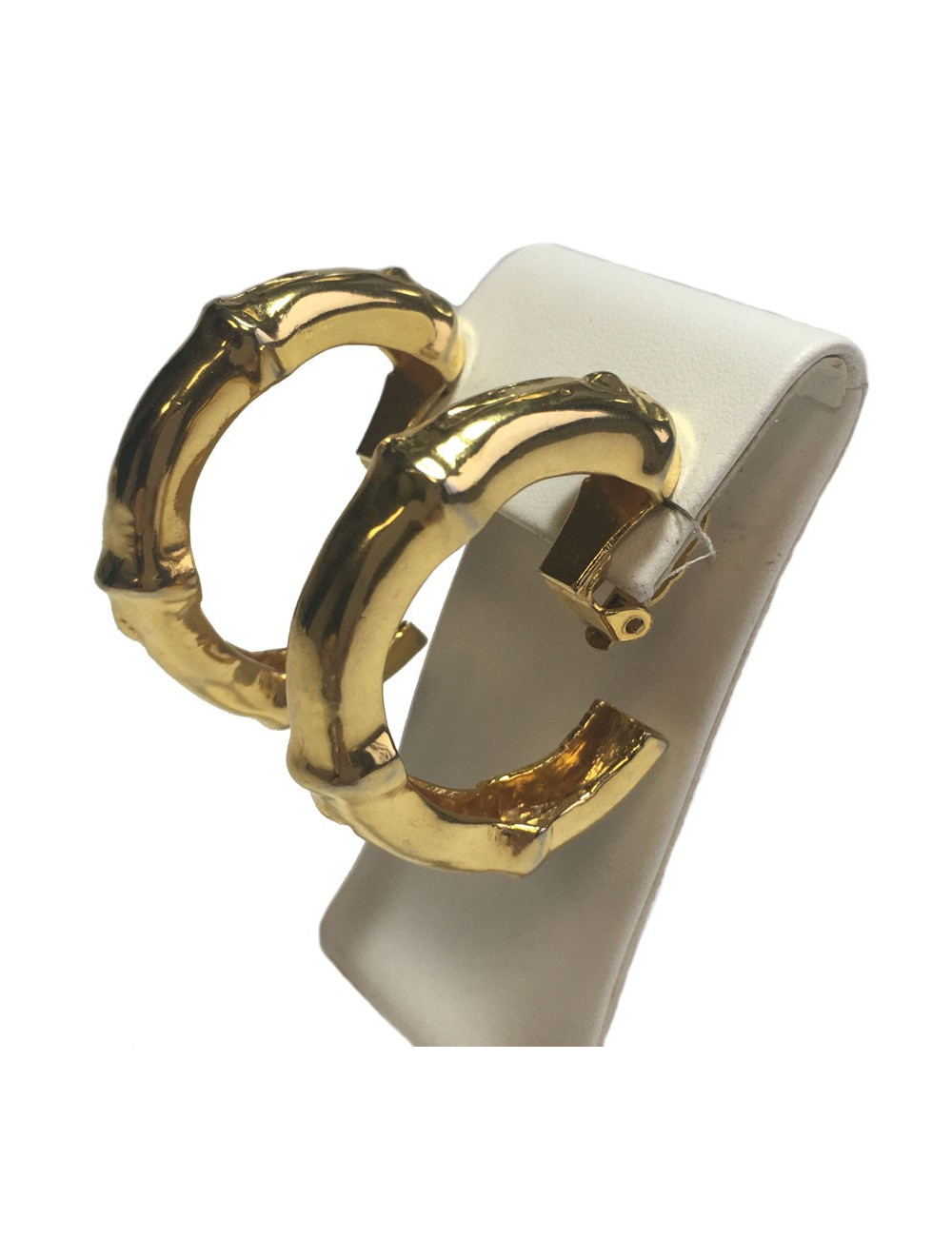 HERMES Vintage creoles clip-on earrings in gold plated metal