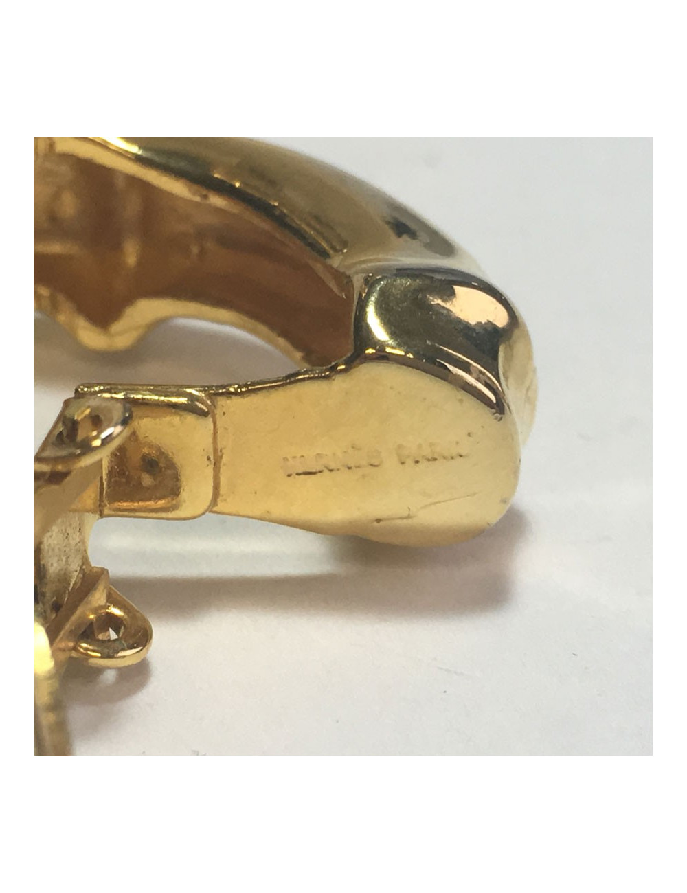 HERMES Vintage creoles clip-on earrings in gold plated metal