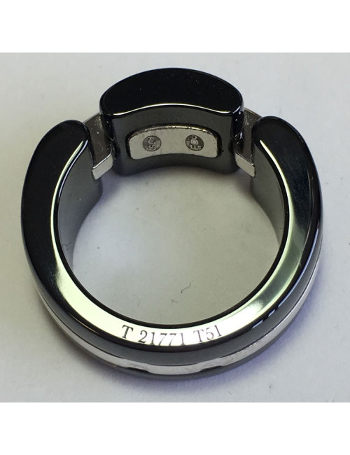 CHANEL ring, 'Ultra'model in 18 carat white gold, black ceramic and diamonds