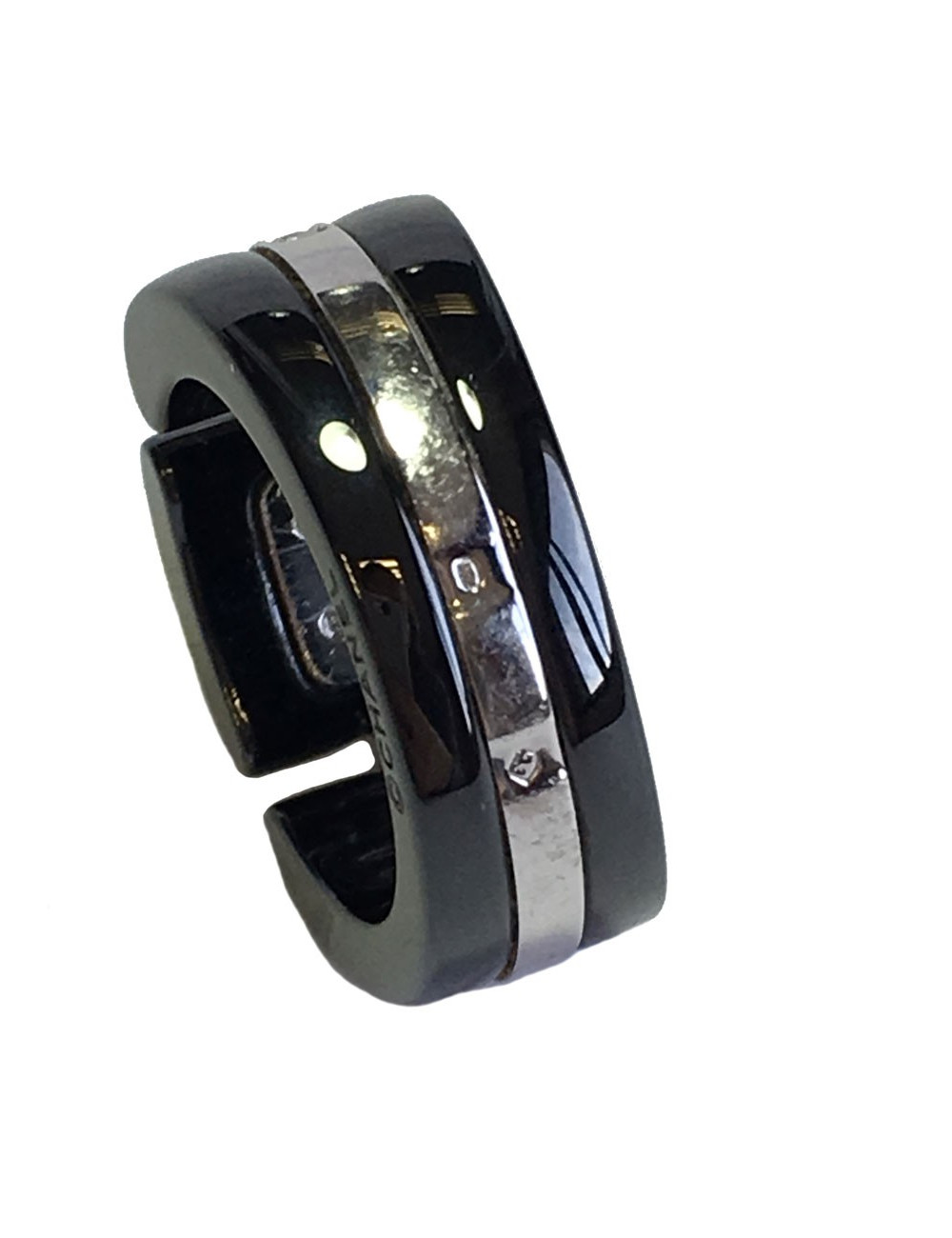 CHANEL ring, 'Ultra'model in 18 carat white gold, black ceramic and diamonds