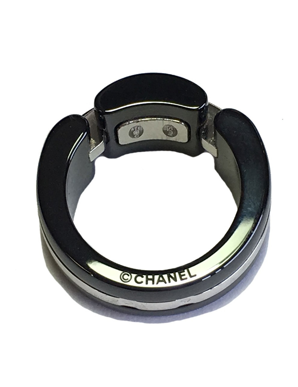 CHANEL ring, 'Ultra'model in 18 carat white gold, black ceramic and diamonds