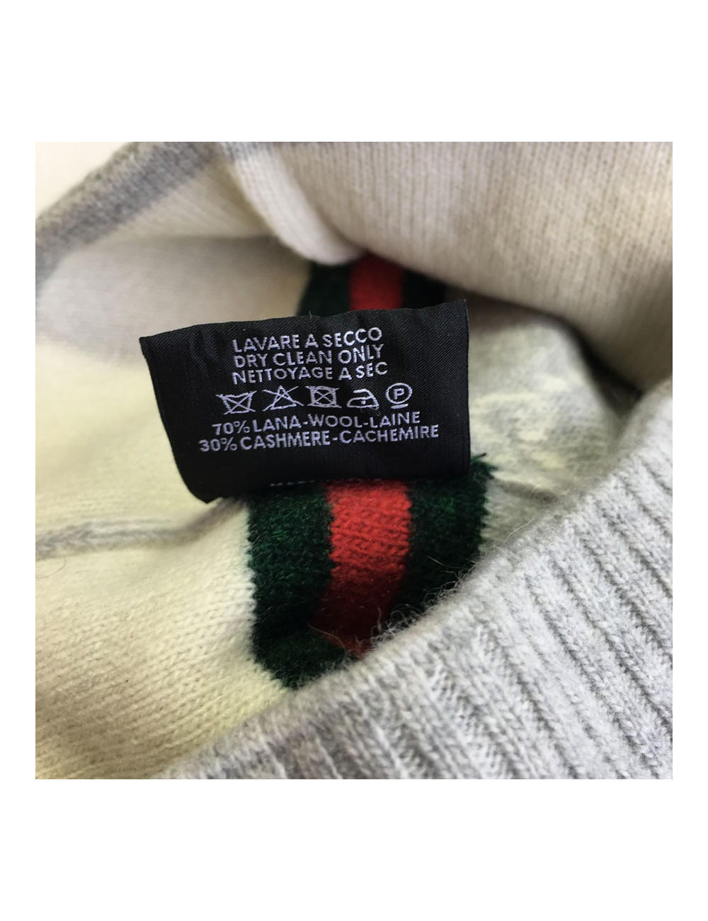 Bonnet GUCCI monogram gris en laine et cachemire