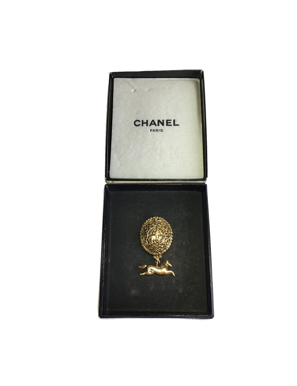 Broche CHANEL Vintage en métal doré