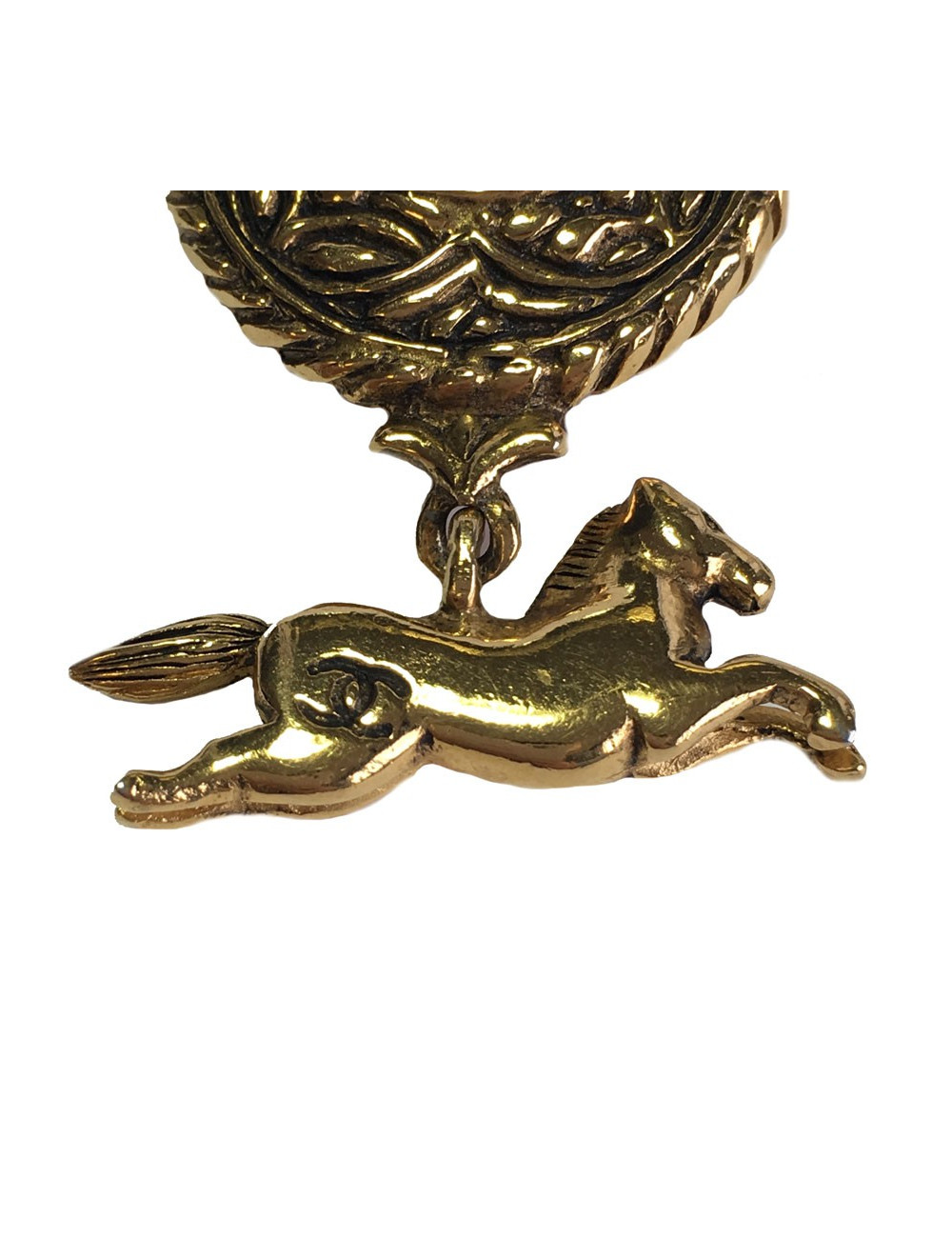 Broche CHANEL Vintage en métal doré