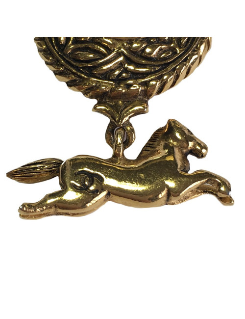 Broche CHANEL Vintage en métal doré