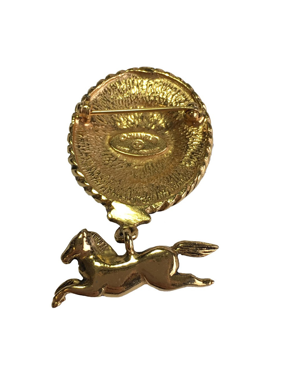 Broche CHANEL Vintage en métal doré