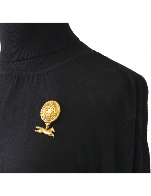 Broche CHANEL Vintage en métal doré