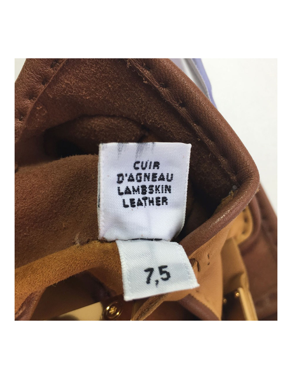 Gants mitaines HERMÈS Kick fermoir kelly en agneau glacé T 7,5