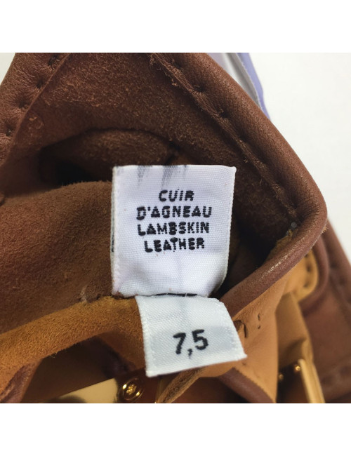 Gants mitaines HERMÈS Kick fermoir kelly en agneau glacé T 7,5