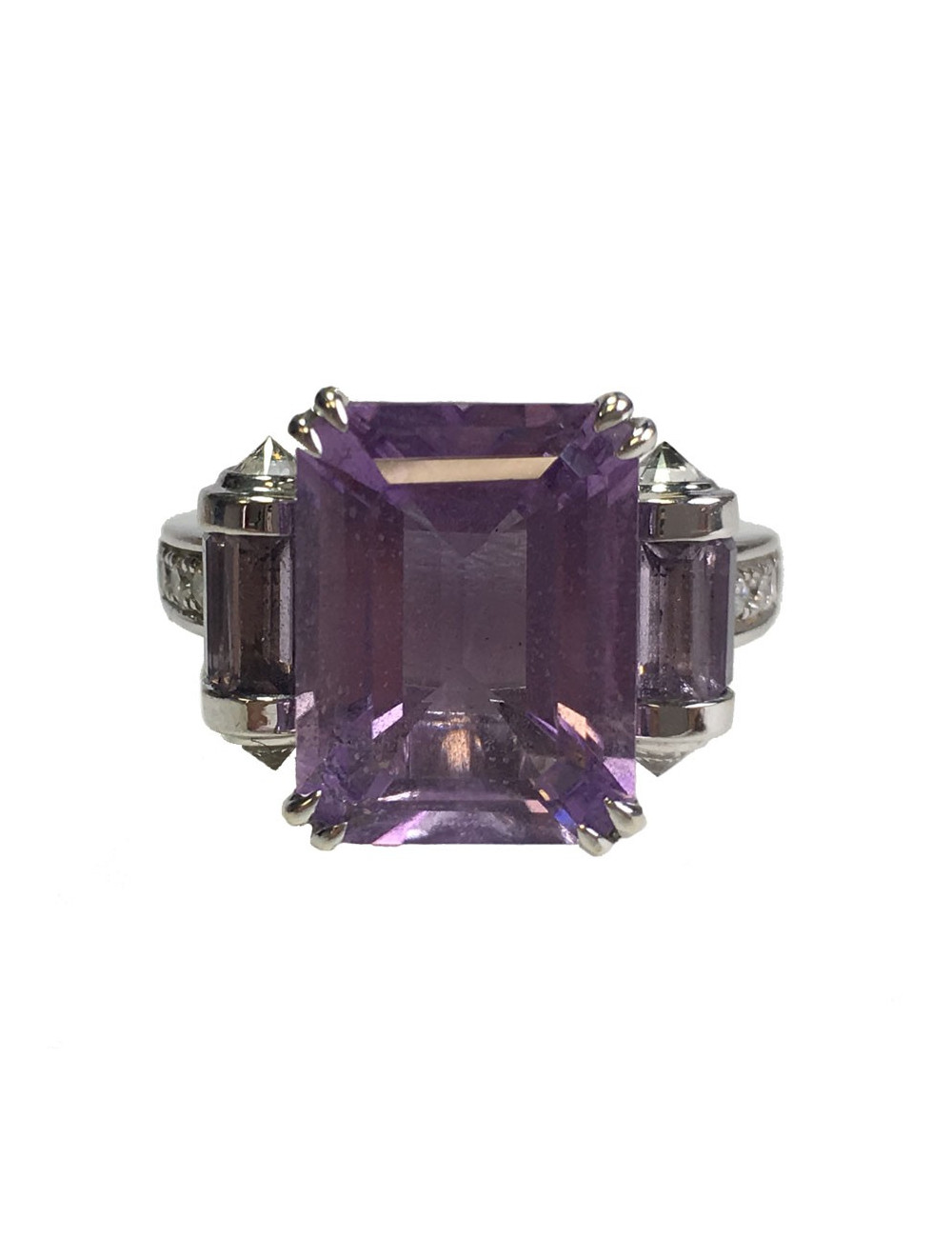 Bague MAUBOUSSIN Couleur baiser en or blanc, améthyste et diamants T54