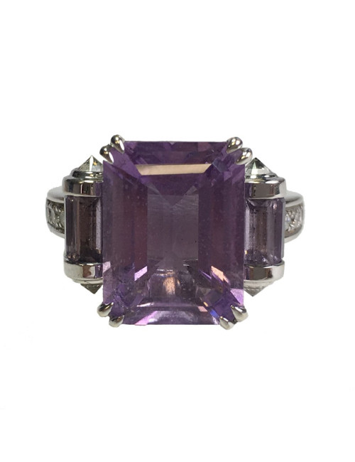 Bague MAUBOUSSIN Couleur baiser en or blanc, améthyste et diamants T54