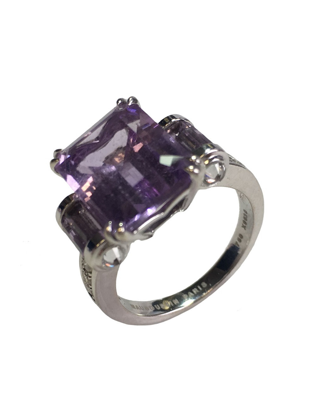 Bague MAUBOUSSIN Couleur baiser en or blanc, améthyste et diamants T54