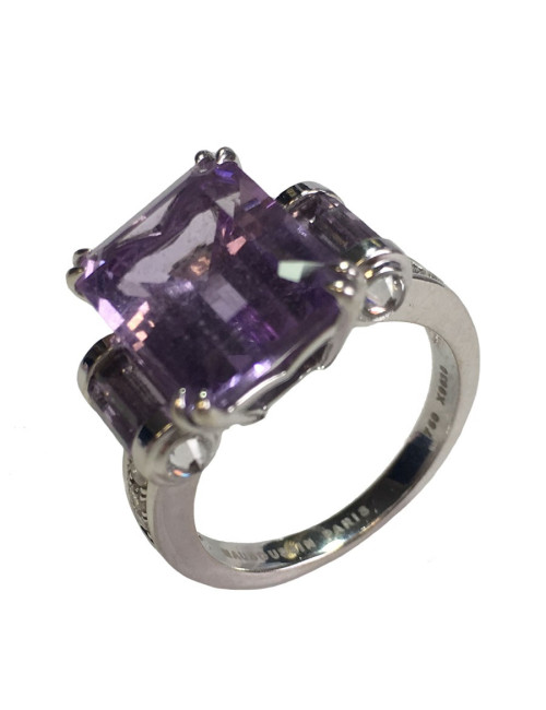 Bague MAUBOUSSIN Couleur baiser en or blanc, améthyste et diamants T54