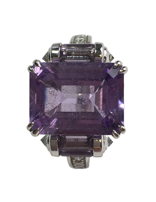 Bague MAUBOUSSIN Couleur baiser en or blanc, améthyste et diamants T54