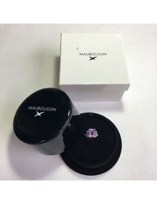 Bague MAUBOUSSIN Couleur baiser en or blanc, améthyste et diamants T54