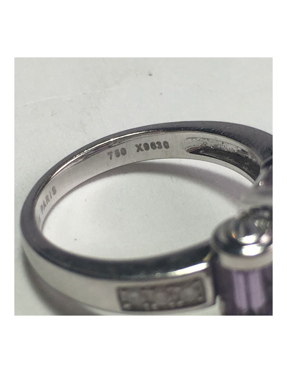 Bague MAUBOUSSIN Couleur baiser en or blanc, améthyste et diamants T54