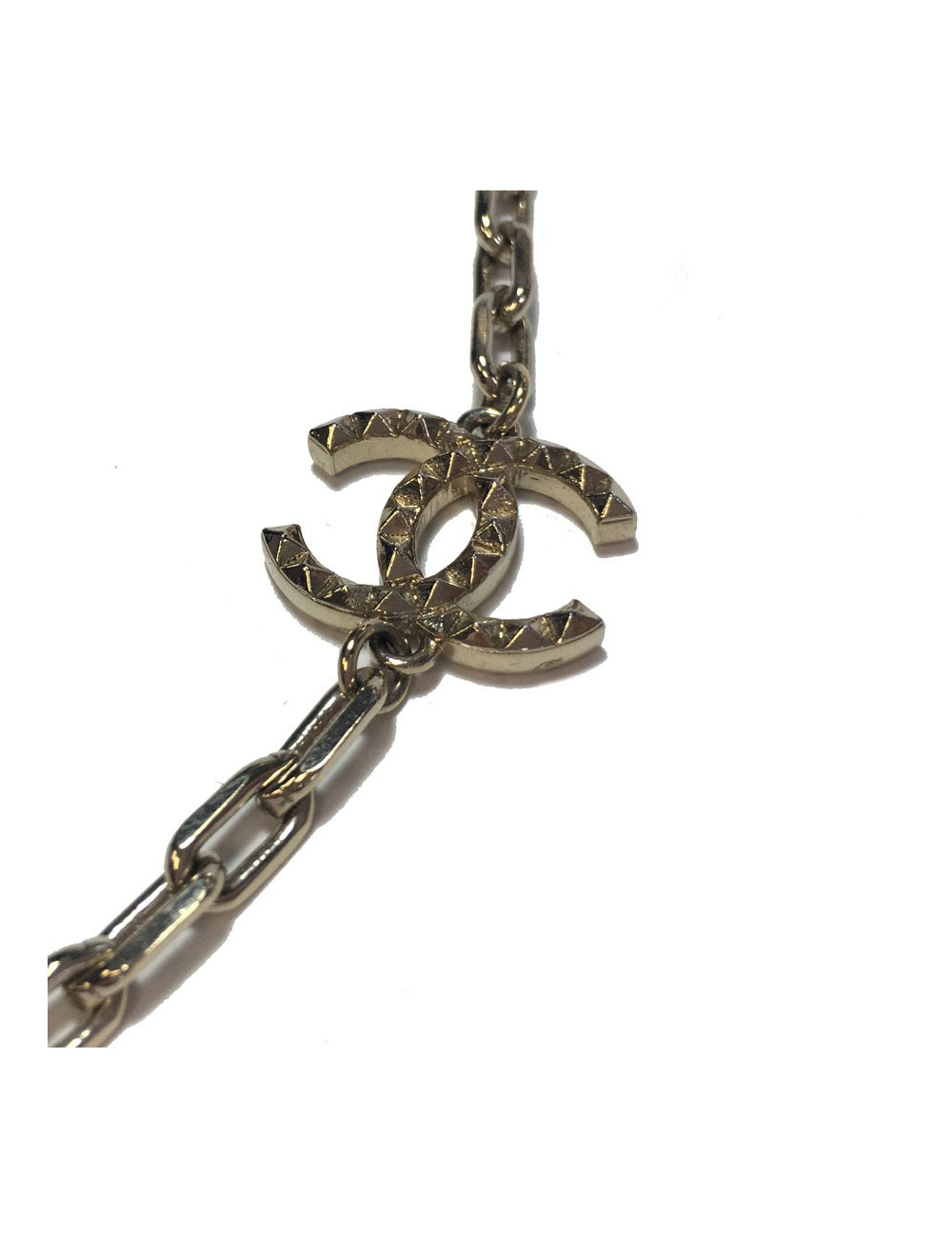 Sautoir CHANEL chaines et perles nacrées