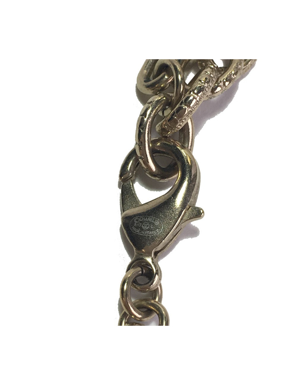 Sautoir CHANEL chaines et perles nacrées