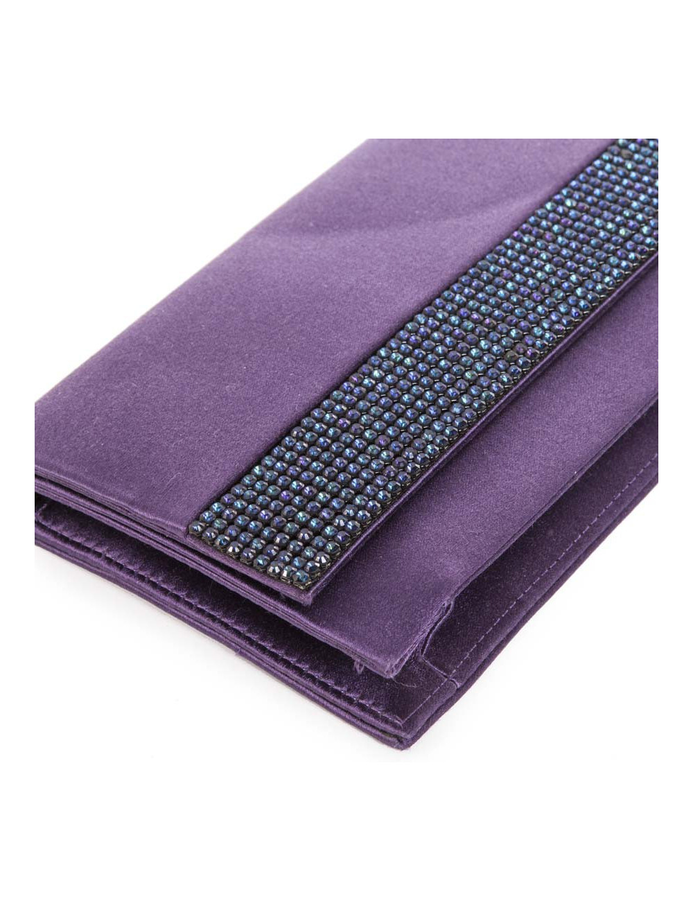 DANIEL SWAROVSKI purple silk satin and Crystal mesh pouch